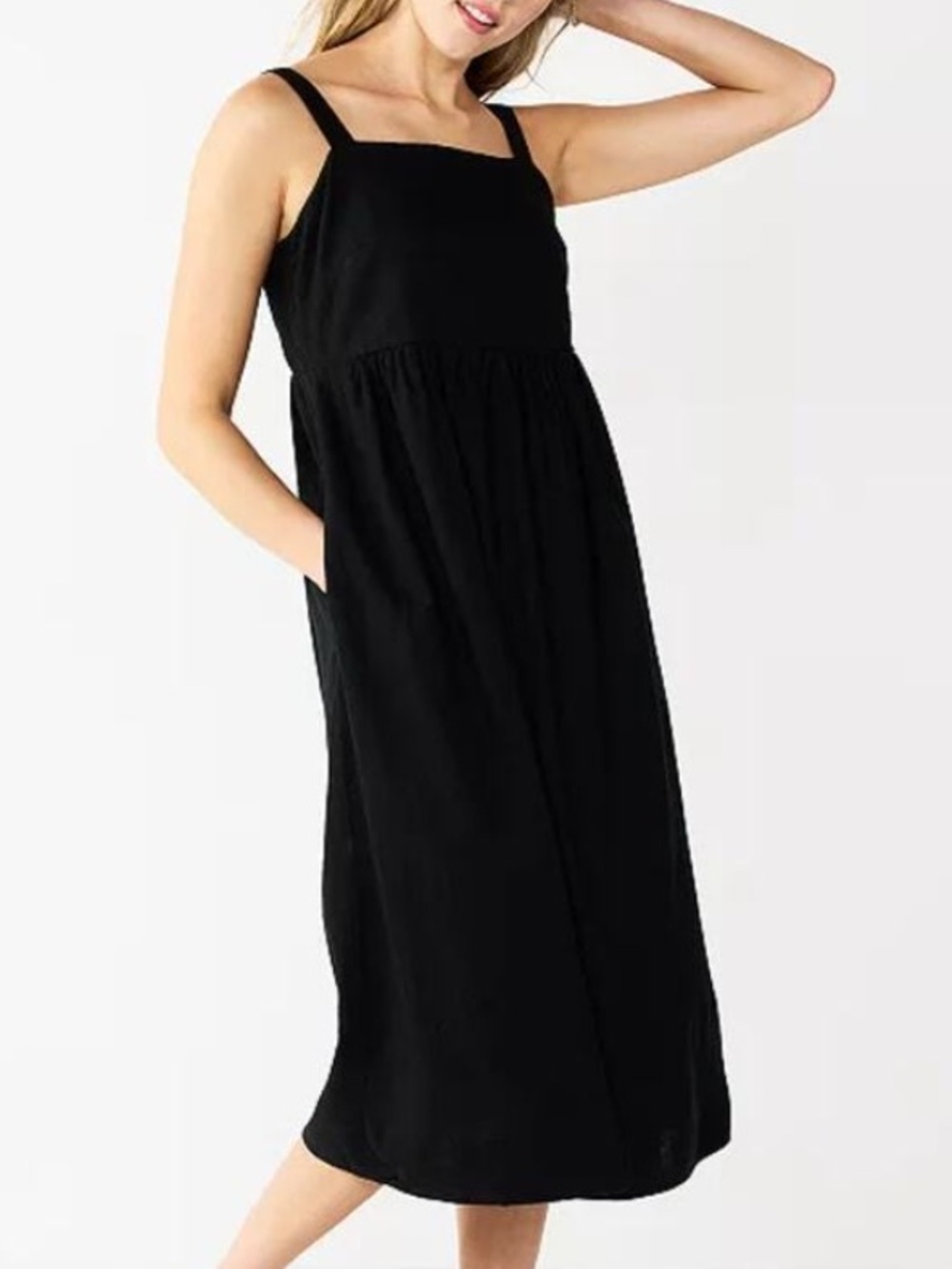 Sonoma Linen Blend Black Sundress